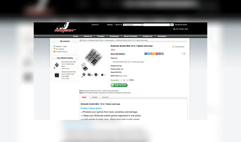 'Nintendo Switch Mini' revelada en tienda de accesorios HonSon.