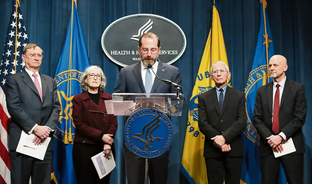 Anuncio. Autoridades sanitarias de Estados Unidos dan detalles sobre propagación del virus COVID-19. (Foto: AFP) Anuncio. Autoridades sanitarias de Estados Unidos dan detalles sobre propagación del virus COVID-19. (Foto: AFP)