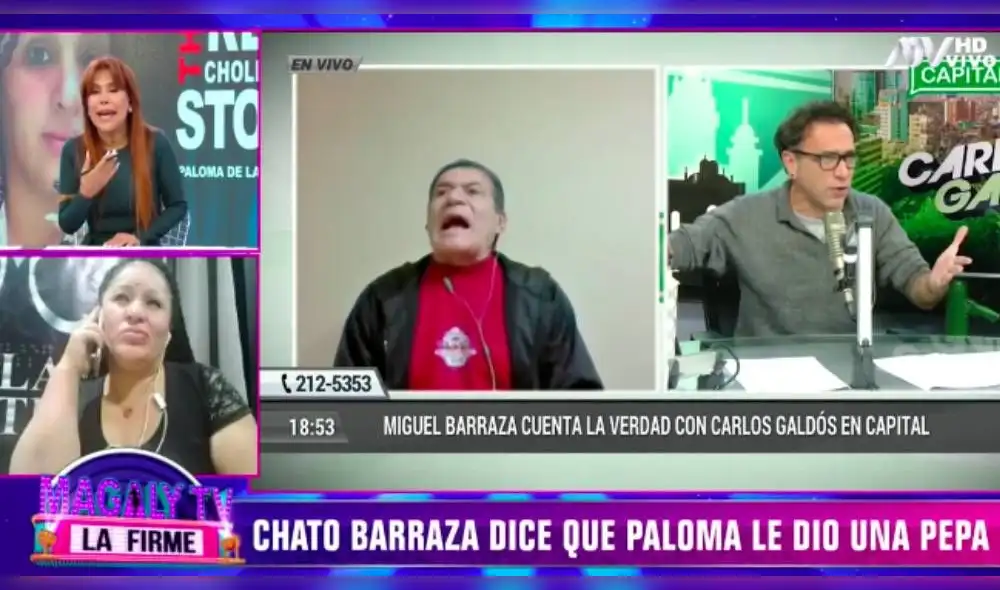 Paloma de la Guaracha puso en evidencia su incomodidad al escuchar las acusaciones de Miguel Barraza. (Foto: Captura ATV)