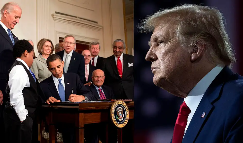 La popular reforma fue promulgada por Barack Obama en 2010. Foto: Composición LR / AFP La popular reforma fue promulgada por Barack Obama en 2010. Foto: Composición LR / AFP