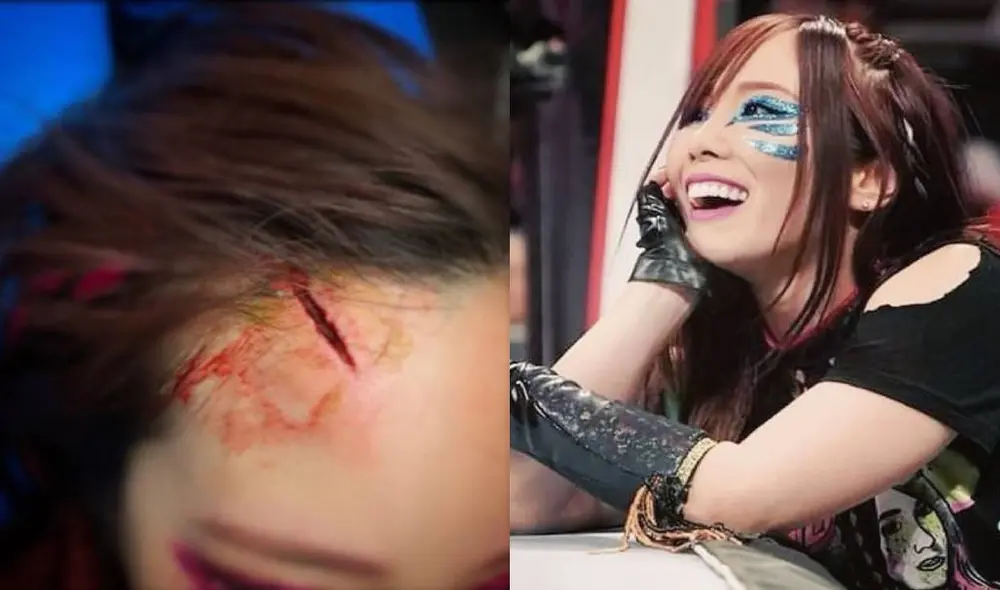 Kairi Sane sufrió el golpe durante la emisión del Monday Night Raw. Foto: WWE Kairi Sane sufrió el golpe durante la emisión del Monday Night Raw. Foto: WWE