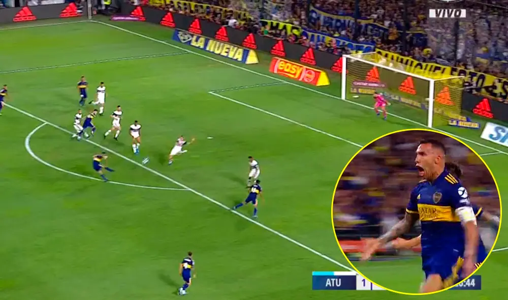 Carlos Tevez marcó un golazo y le está dando el título de la Superliga Argentina a Boca Juniors. | Foto: Fox Sports