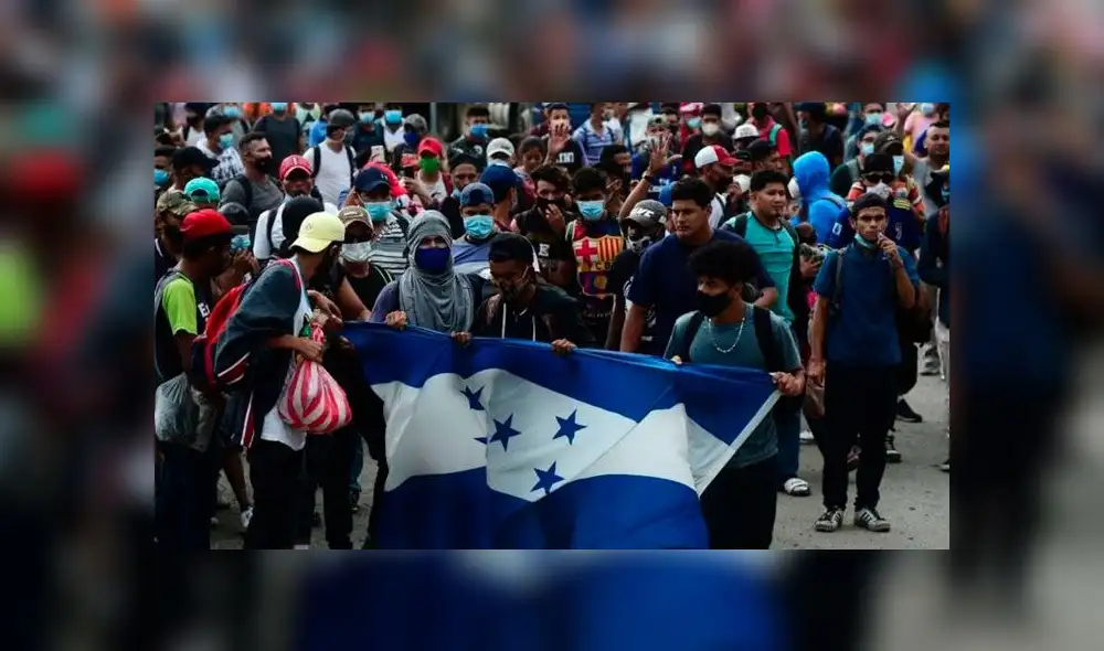 Caravana de migrantes que salieron desde Guatemala. Foto: AFP Caravana de migrantes que salieron desde Guatemala. Foto: AFP