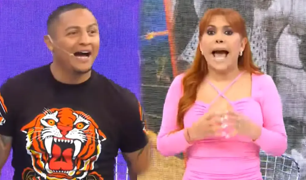 Magaly Medina y Jonathan Maicelo protagonizan discusión en vivo. Foto: composición LR/ capturas de ATV