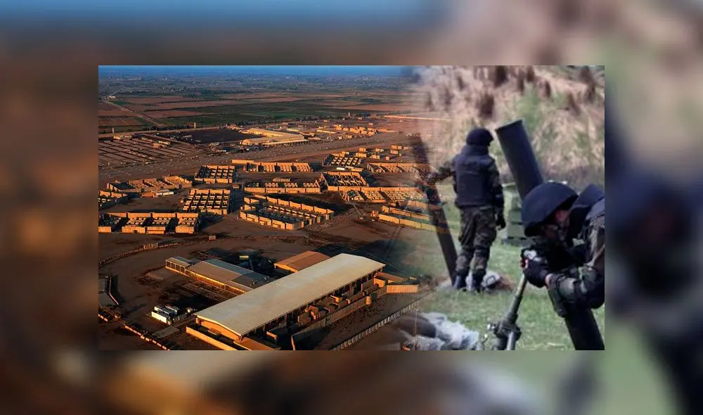 La base de Balad, utilizada por las tropas de EE. UU. fue atacada por proyectiles. Foto: Composición