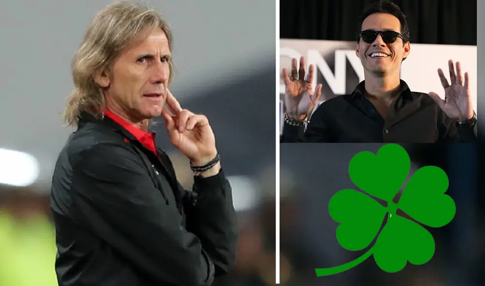 La razón por las cábalas de Ricardo Gareca contra el verde y las canciones de Marc Anthony. | Foto: Composición GLR/EFE