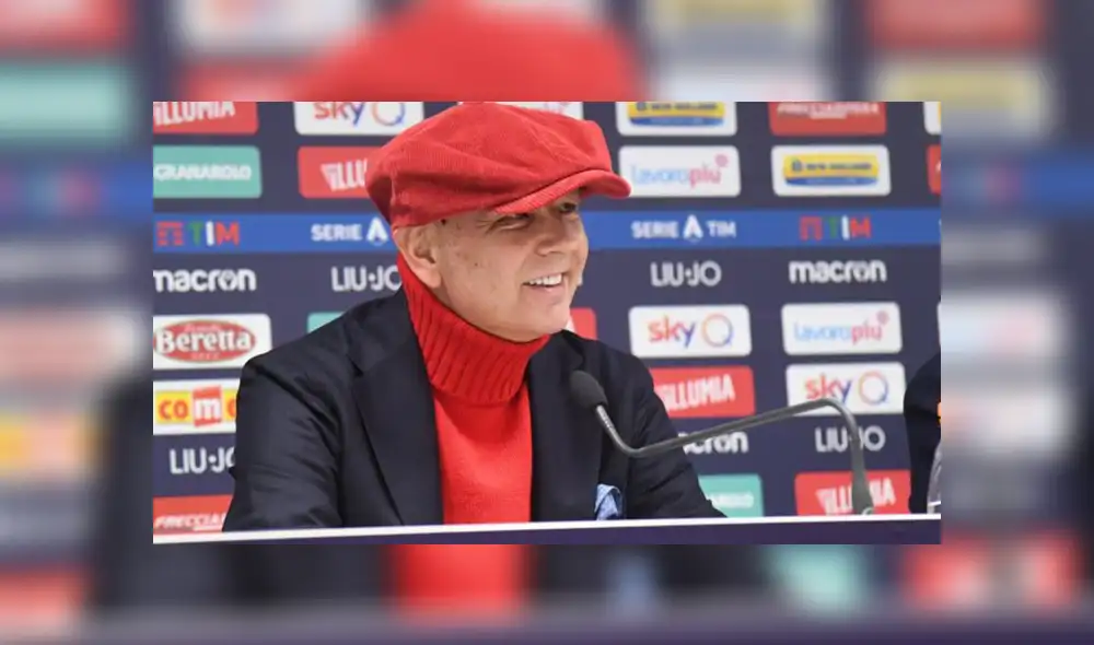 Mihajlovic durante la rueda su rueda de prensa. Crédito: Twitter Oficial del Bologna