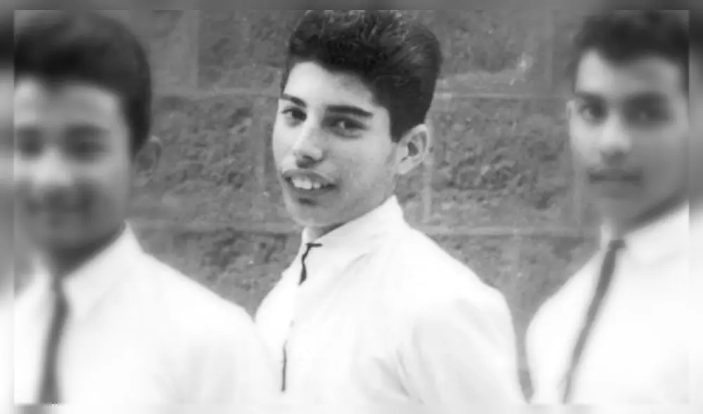 Fotografía de Freddie Mercury durante su etapa de estudiante en la Escuela de San Pedro, Bombay. Crédito: Instagram
