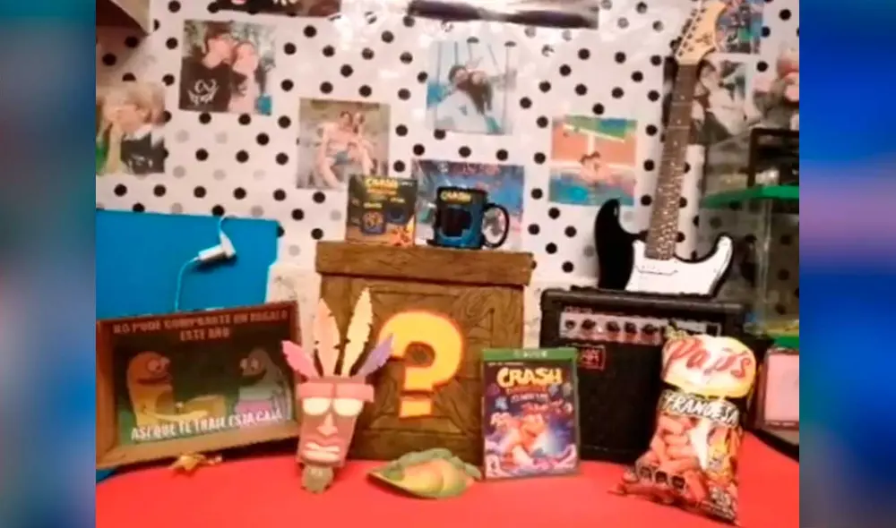 Desliza las imágenes para ver la increíble sorpresa que preparó una joven para su novio quien es fan de Crash Bandicoot. Foto: captura de TikTok/@andy_malakian