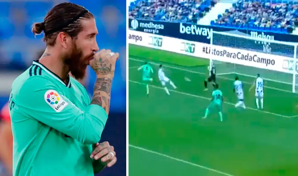 Sergio Ramos abrió el marcador del Real Madrid vs. Leganés. | Foto: ESPN Sergio Ramos abrió el marcador del Real Madrid vs. Leganés. | Foto: ESPN
