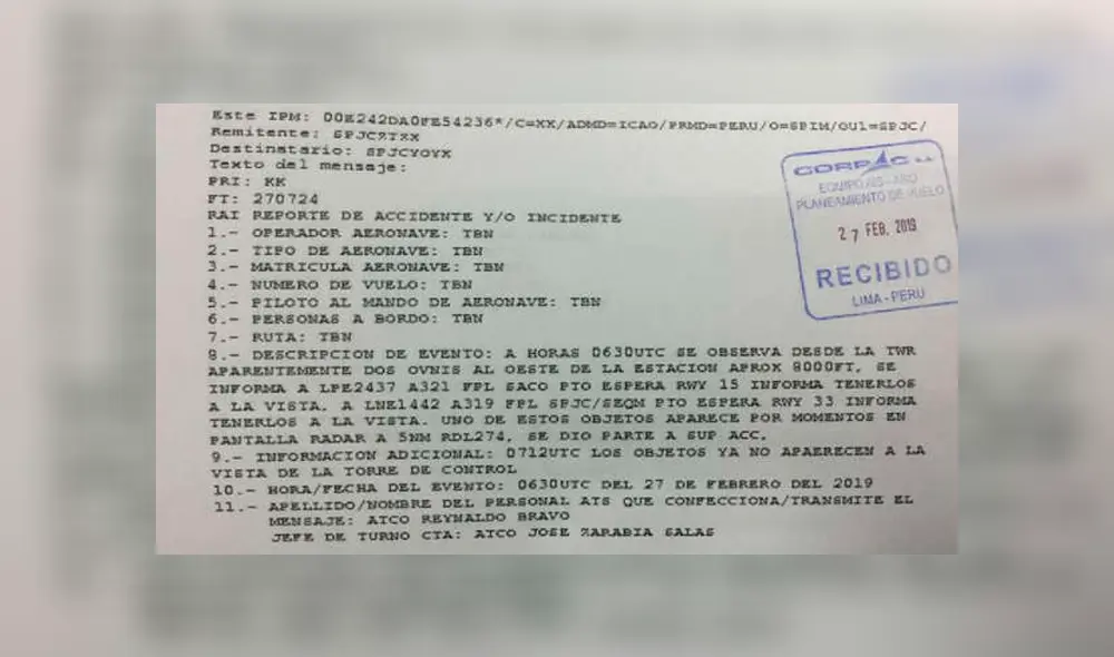¿Ovnis en el Callao? Aeropuerto Jorge Chávez reportó el avistamiento de dos de ellos