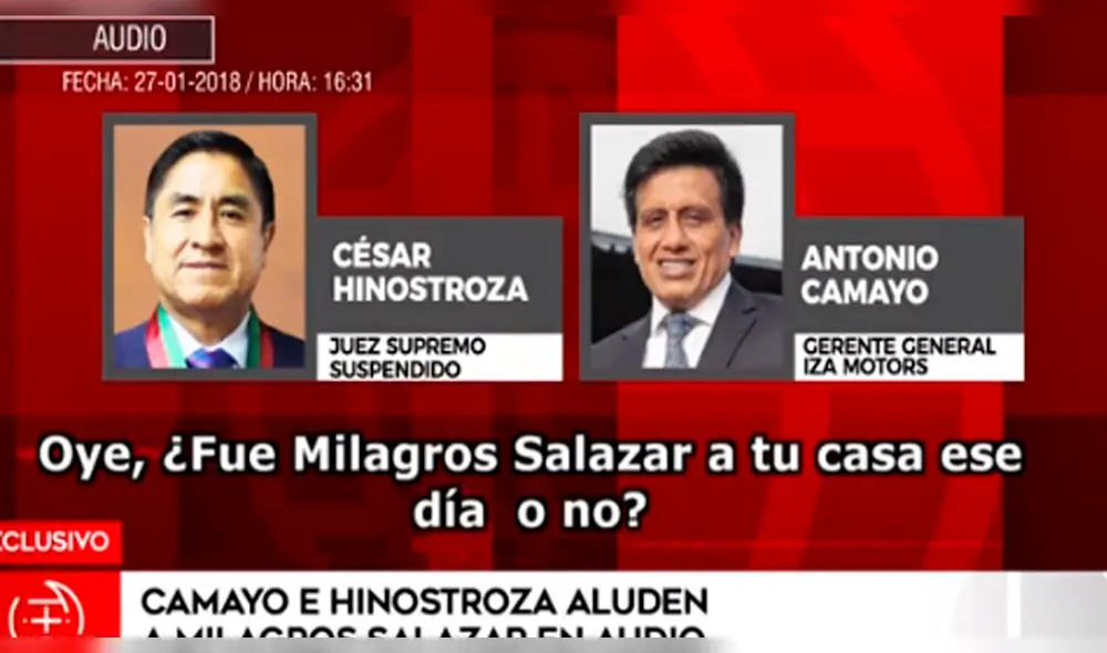 En nuevo audio, Hinostroza y Camayo mencionan a Milagros Salazar 