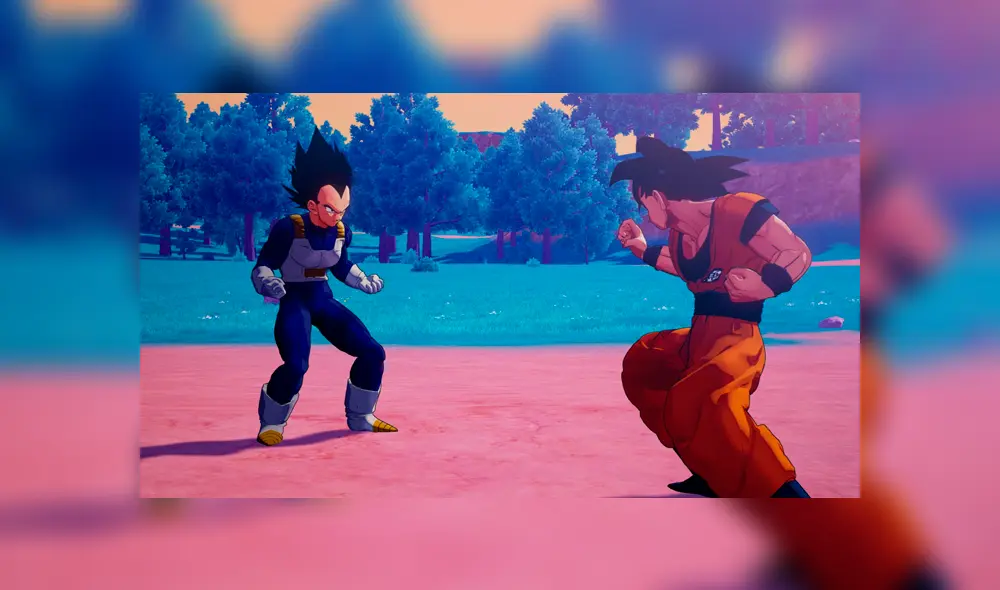Goku y Vegeta entrenando en el mundo de Bills.