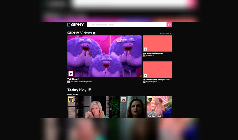 GIPHY es señalado como el sitio web líder para la búsqueda de imágenes animadas (GIF). GIPHY es señalado como el sitio web líder para la búsqueda de imágenes animadas (GIF).