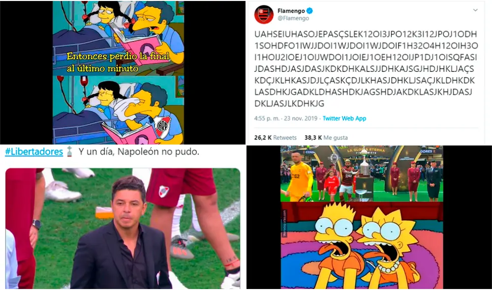 La final de la Copa Libertadores entre River Plate y Flamengo generó hilarantes memes en Facebook. La final de la Copa Libertadores entre River Plate y Flamengo generó hilarantes memes en Facebook.