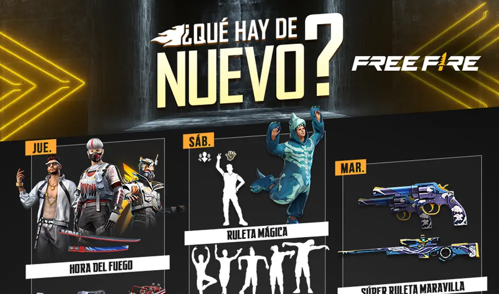 Ya está aquí la nueva agenda semanal de Free Fire. Foto: Garena Ya está aquí la nueva agenda semanal de Free Fire. Foto: Garena