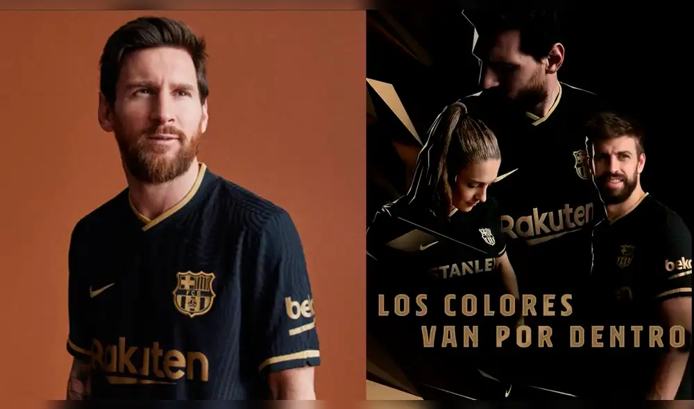 Barcelona presentó su camiseta alterna: prevalece el color negro con aplicaciones doradas.