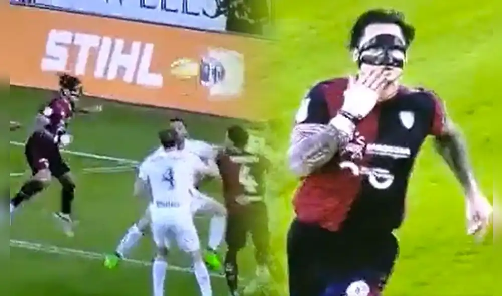 Séptimo gol de Lapadula con el Cagliari en la Serie B. Foto: captura Twitter Séptimo gol de Lapadula con el Cagliari en la Serie B. Foto: captura Twitter