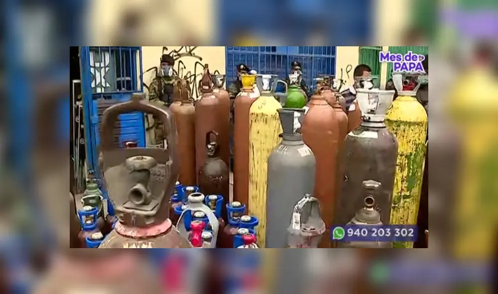 Incautan balones de oxígeno industrial que venían como medicinal. Créditos: Captura Latina