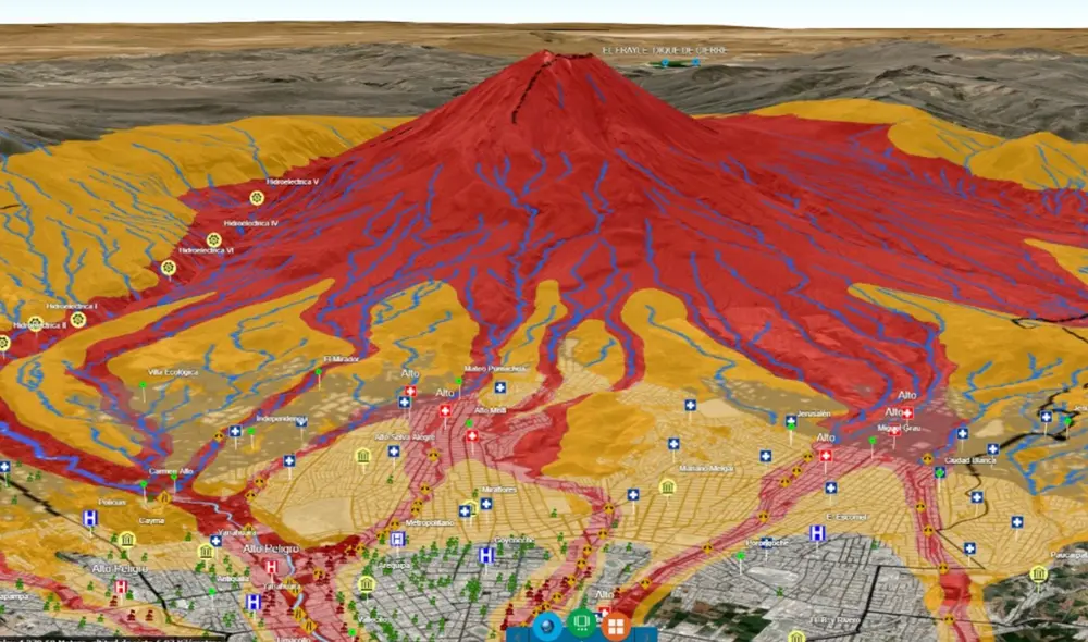 Durante el 2021, Arequipa contará con un nuevo mapa de peligros en 3D. Foto: Ingemmet Durante el 2021, Arequipa contará con un nuevo mapa de peligros en 3D. Foto: Ingemmet