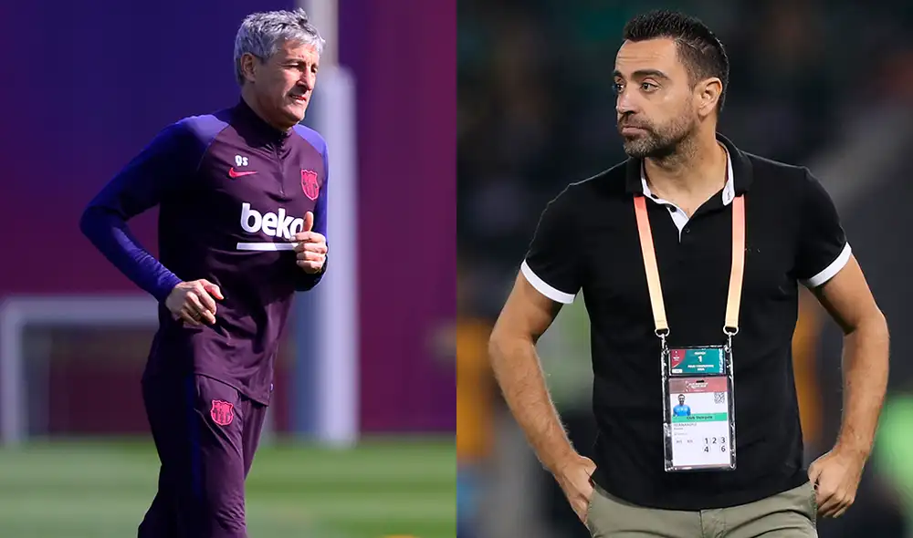 Quique Setién aceptaría salir de Barcelona. Foto: AFP/Composición