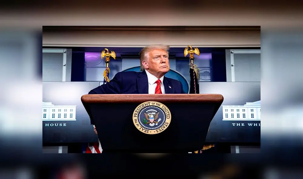 Donald Trump en rueda de prensa este lunes 31 de agosto en la Casa Blanca. Foto: EFE