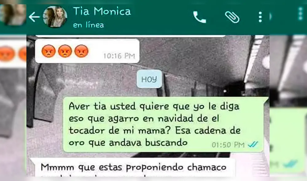 WhatsApp: se percató que su tía le rola y le hace "propuesta indecente" por su silencio WhatsApp: se percató que su tía le rola y le hace "propuesta indecente" por su silencio