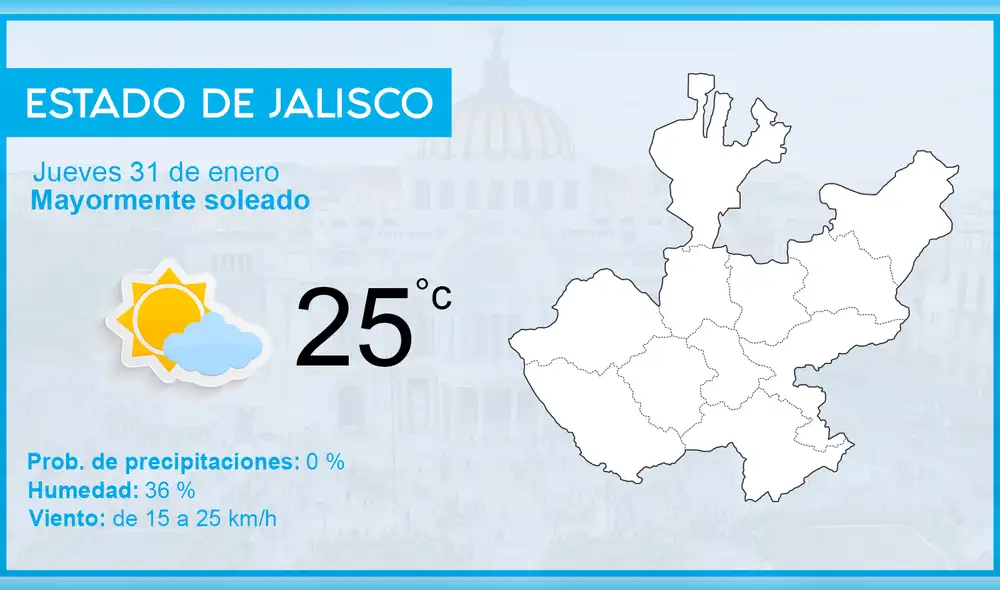 El clima en México hoy jueves 31 de enero de 2019, según el pronóstico del tiempo 
