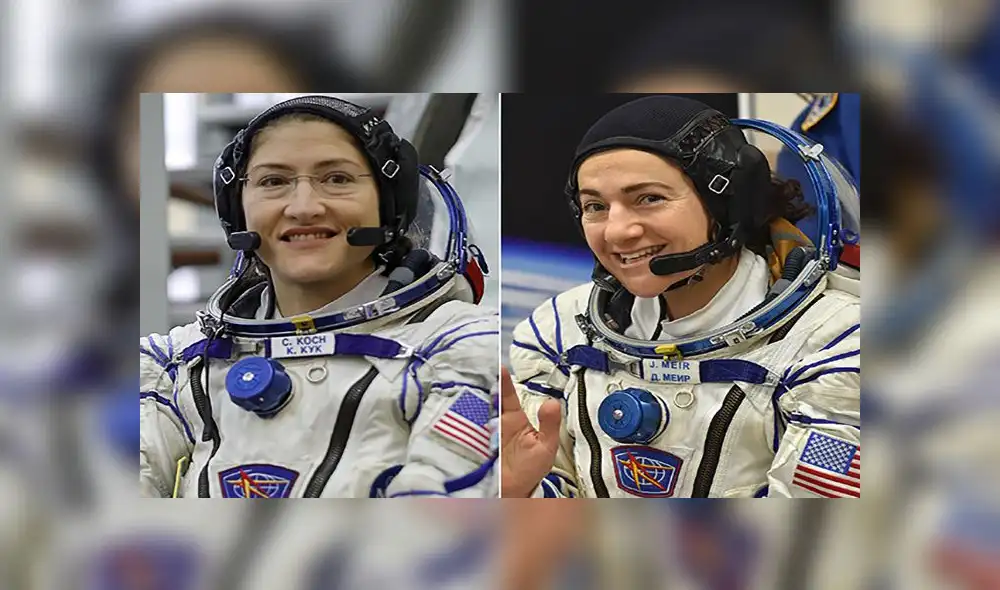 MOSCOW REGION, RUSSIA - FEBRUARY 20, 2019: NASA Astronaut Christina H. Koch of the ISS Expedition 59/60 main crew attends a qualification training session for the upcoming mission to the International Space Station, at Yuri Gagarin Cosmonaut Training Centre in Zvyozdny Gorodok [Star City], Moscow Region; the ISS Expedition 59/60 launch aboard the Soyuz MS-12 spacecraft is scheduled for March 14, 2019. Mikhail Japaridze/TASS (Photo by Mikhail Japaridze\TASS via Getty Images)

International Space Station (ISS) crew member US astronaut Jessica Meir waves during a testing of her space suits before boarding a Soyuz rocket to ISS at the Russian-leased Baikonur cosmodrome in Kazakhstan on September 25, 2019. (Photo by Vyacheslav OSELEDKO / AFP)        (Photo credit should read VYACHESLAV OSELEDKO/AFP/Getty Images)