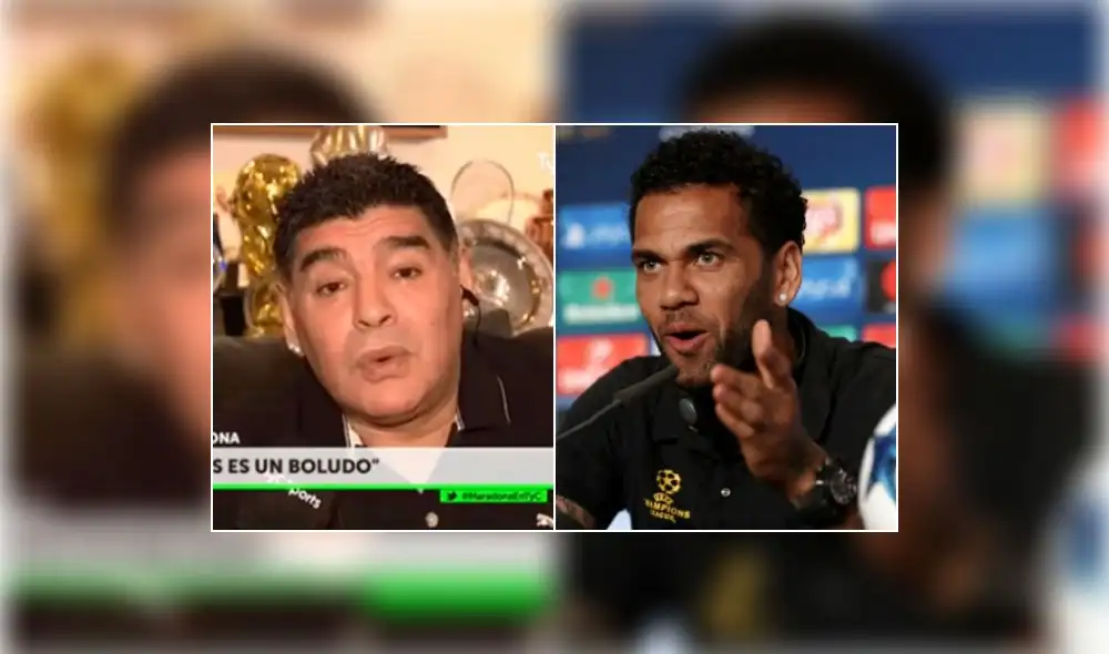 Maradona le responde a Dani Alves y lo llama "boludo" [VIDEO]