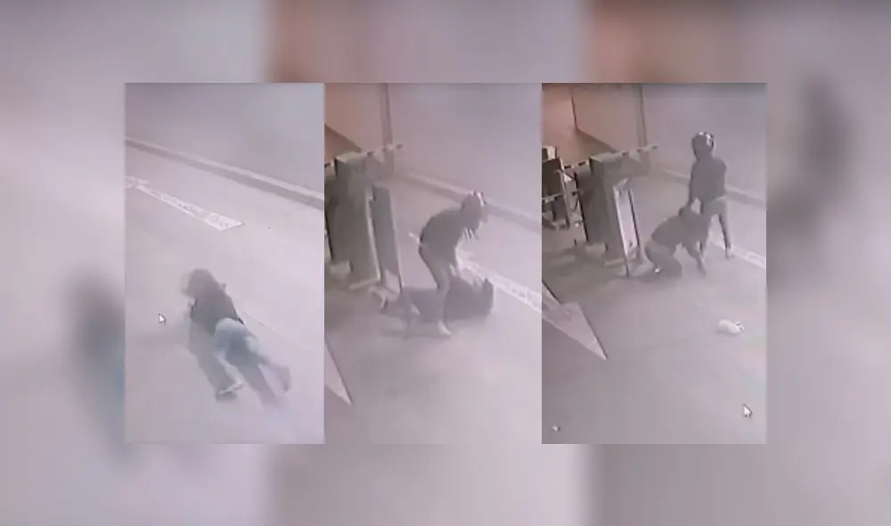 Víctima salió del trabajo cuando notó que la seguían, quiso ingresar al estacionamiento, pero fue atacada en la entrada. (Foto: Capturas de video)