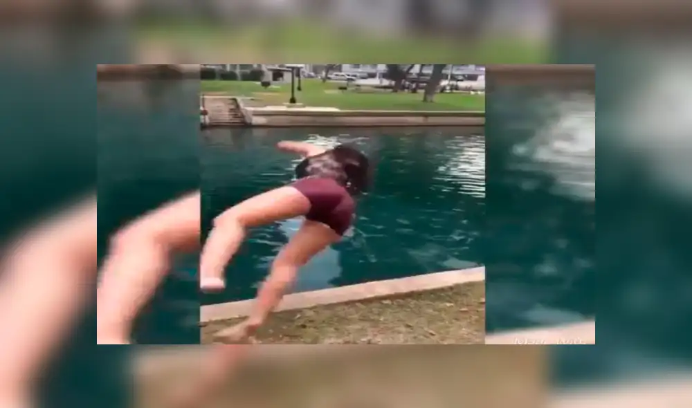 YouTube viral: chica intentó realizar peligroso 'clavado' en piscina y casi queda parapléjica [VIDEO]