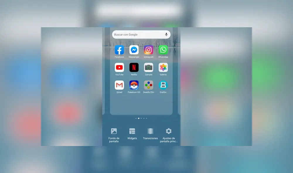 1. Pulsa la pantalla hasta que aparezca la opción 'widgets'. Foto: Captura.