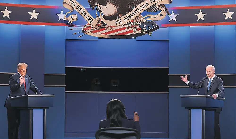 Orden. Candidatos se limitaron a responder solo en el tiempo en el cual que les tocaba. Foto: AFP Orden. Candidatos se limitaron a responder solo en el tiempo en el cual que les tocaba. Foto: AFP