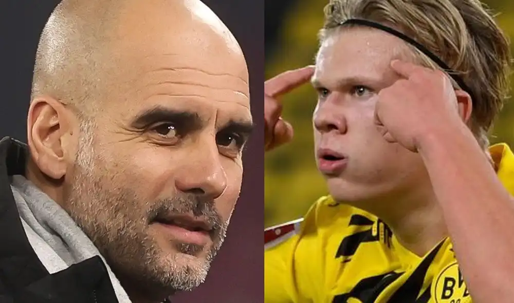 Haaland estaría en carpeta de fichajes del Manchester City para la próxima temporada. Foto: Composición GLR/EFE