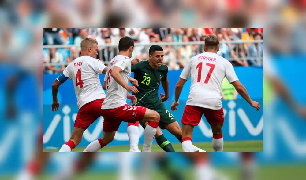 Dinamarca vs Australia: empataron 1-1 en Rusia 2018 [RESUMEN Y GOLES]
