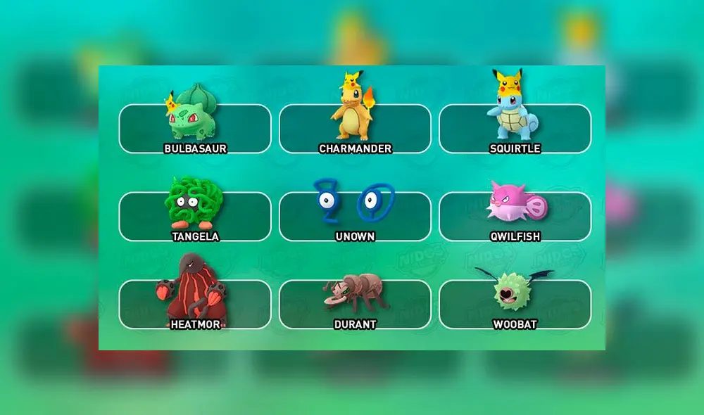 Lista de nuevas criaturas en su versión Shiny o variocolor.