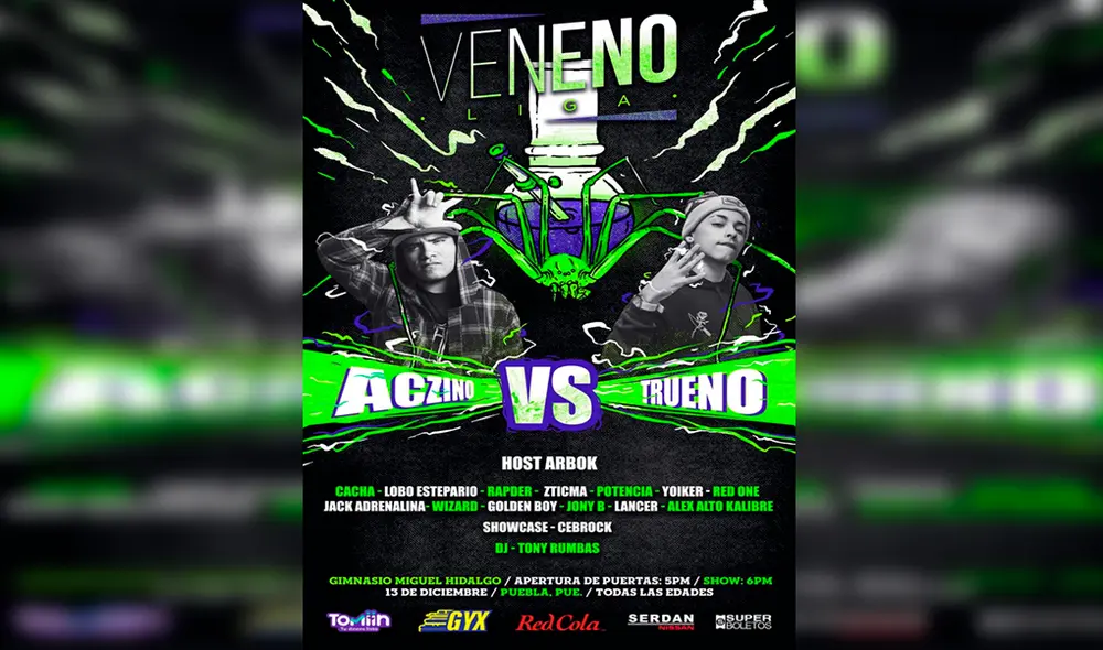 Aczino y Trueno se enfrentarán en exhibición de Liga Veneno Aczino y Trueno se enfrentarán en exhibición de Liga Veneno