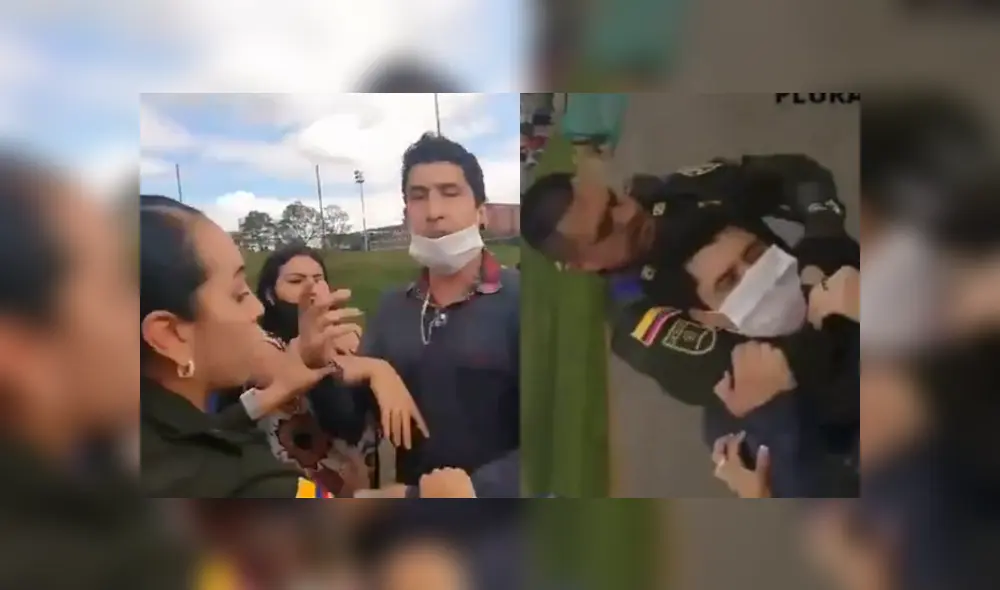 En el video se observa a los agentes llevándose detenido al hombre pero con un dudoso procedimiento. Foto: captura. En el video se observa a los agentes llevándose detenido al hombre pero con un dudoso procedimiento. Foto: captura.