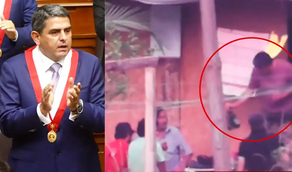 Congresista de Alianza Para el Progreso Marco Verde, captado en una reunión bebiendo. Composición: La República. Congresista de Alianza Para el Progreso Marco Verde, captado en una reunión bebiendo. Composición: La República.