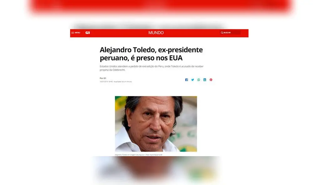 G1: Alejandro Toledo, ex-presidente peruano, é preso nos EUA G1: Alejandro Toledo, ex-presidente peruano, é preso nos EUA