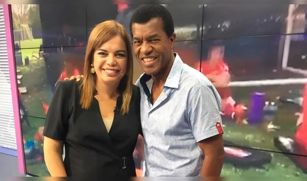 Milagros Leiva 'se asusta' por broma de mal gusto de su compañero de TV en vivo [VIDEO]