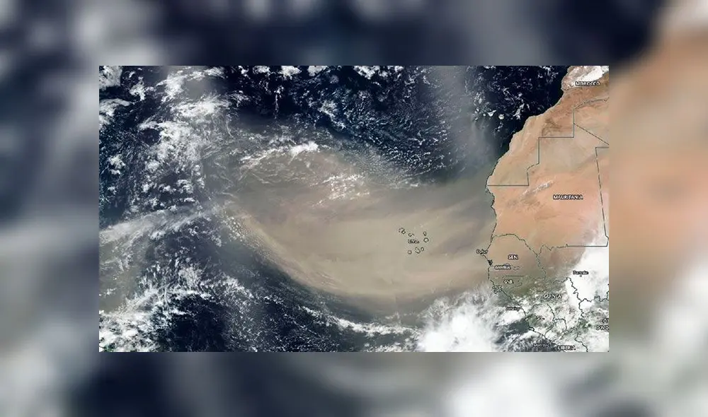 Una enorme nube de polvo proveniente del desierto de Sahara ha llegado al Caribe y a Centroamérica. (Foto: NASA) Una enorme nube de polvo proveniente del desierto de Sahara ha llegado al Caribe y a Centroamérica. (Foto: NASA)
