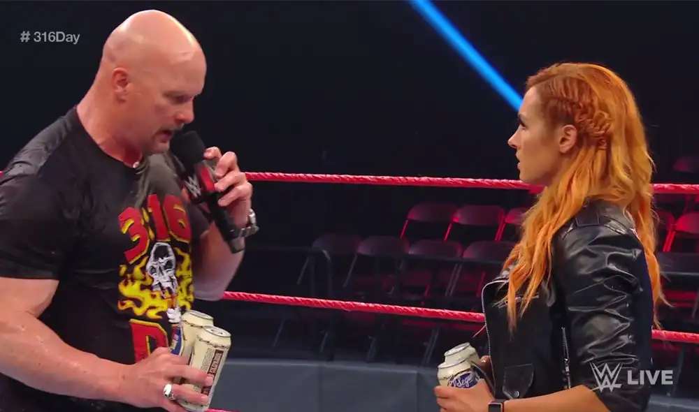 WWE RAW se realizó en Orlando de cara a Wrestlemania 36 con Stone Cold y Becky Lynch. Foto: WWE WWE RAW se realizó en Orlando de cara a Wrestlemania 36 con Stone Cold y Becky Lynch. Foto: WWE
