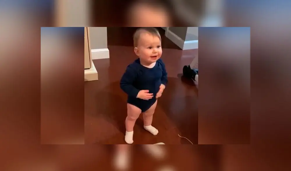 Desliza las fotografías para ver la peculiar escena que protagonizó un bebé y su papá. Foto: Captura/Newsflare