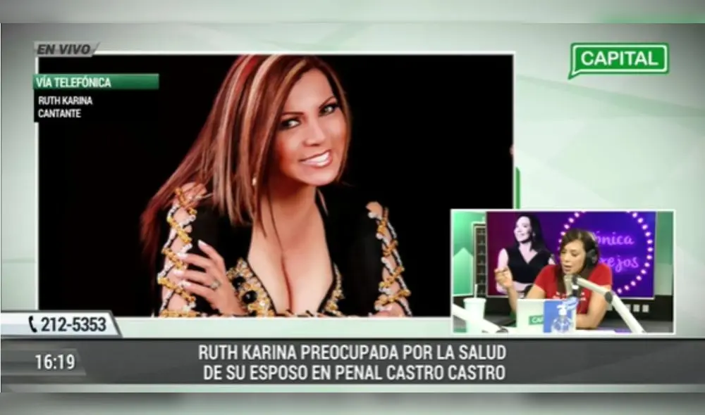 Ruth Karina preocupada por salud de esposo. Foto: Captura.