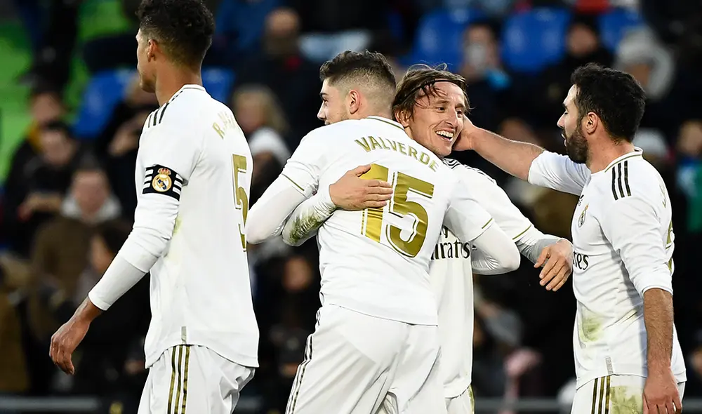 Luka Modric anotó el último gol del Real Madrid vs. Getafe por la fecha 19 de la Liga Santander. | Foto: AFP