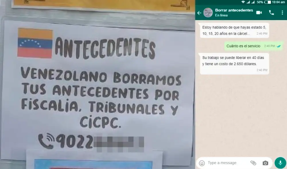 ofrecen borrar antecedentes de venezolanos