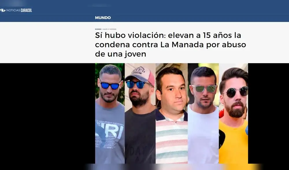 Así informa la prensa internacional sobre el fallo en el caso La Manada. Foto: Captura.