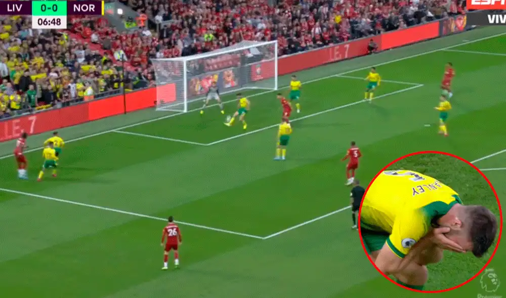 El primer gol de la Premier League 2019-2020 fue un autogol de Grant Hanley en el Liverpool vs. Norwich. | Foto: ESPN